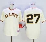 Giants #27 Juan Marichal Cream Cool Base Stitched Jersey