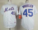 Mets #45 Zack Wheeler White(Blue Strip) Home Cool Base Stitched Jersey