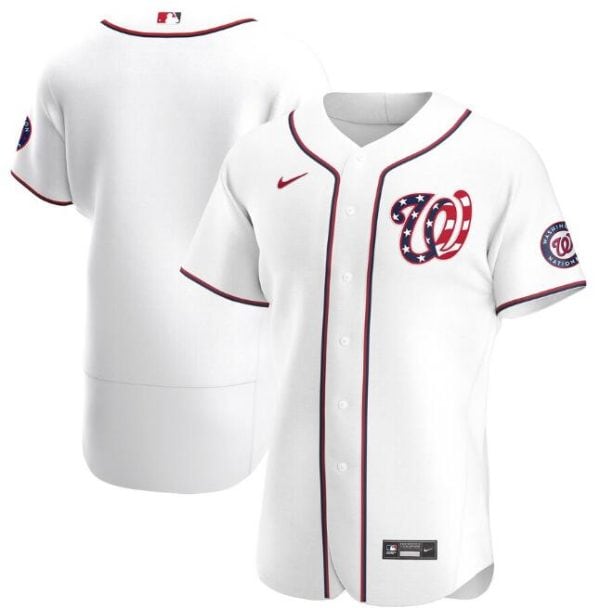 Washington Nationals White Flex Base Stitched Jersey