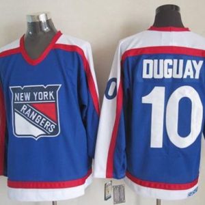 Rangers #10 Ron Duguay Blue White CCM Throwback Stitched Jersey
