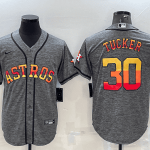 Houston Astros #30 Kyle Tucker Grey Cool Base Stitched Jersey