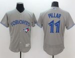 Blue Jays #11 Kevin Pillar Grey Flexbase Authentic Collection Stitched Jersey