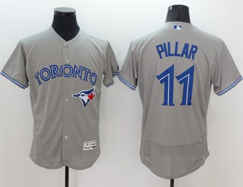 Blue Jays #11 Kevin Pillar Grey Flexbase Authentic Collection Stitched Jersey