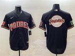San Diego Padres Team Big Logo Black Mexico Cool Base Stitched Jersey