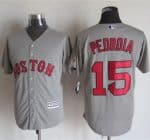 Red Sox #15 Dustin Pedroia Grey New Cool Base Stitched Jersey