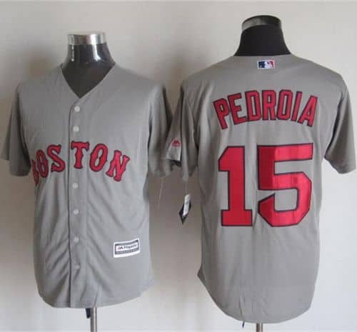 Red Sox #15 Dustin Pedroia Grey New Cool Base Stitched Jersey