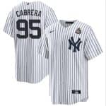 New York Yankees #95 Oswaldo Cabrera White 2024 World Series Cool Base Stitched Jersey