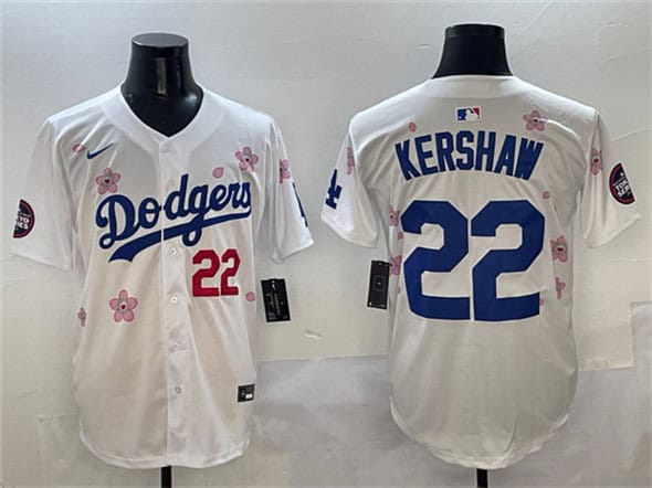 Los Angeles Dodgers #22 Clayton Kershaw White 2025 Tokyo Series Limited Stitched Jersey