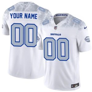Buffalo Bills Custom White 2025 F.U.S.E. ¡°Rivalries¡± Vapor Untouchable Limited Stitched Jersey