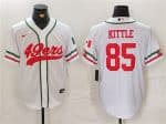 San Francisco 49ers #85 George Kittle White With Patch Cool Base Stitched Jersey