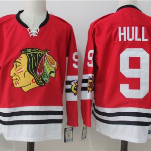 Chicago Blackhawks #9 Bobby Hull Red Throwback CCM Stitched Jersey
