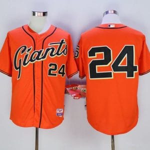 Giants #24 Willie Mays Orange Cool Base Stitched Jersey