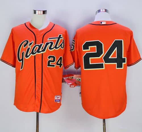 Giants #24 Willie Mays Orange Cool Base Stitched Jersey
