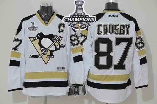 Penguins #87 Sidney Crosby White 2014 Stadium Series 2016 Stanley Cup Champions Stitched Jersey