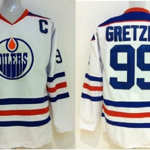 Oilers Wayne Gretzky #99 Stitched White CCM Throwback Jersey