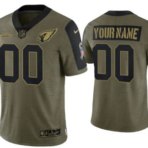 Arizona Cardinals Customized 2021 Olive Salute To Service Limited Stitched Jersey