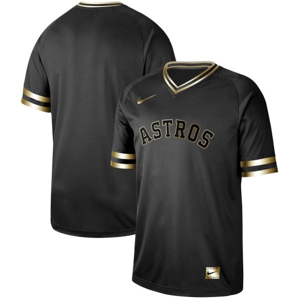 Houston Astros Black Gold Stitched Jersey
