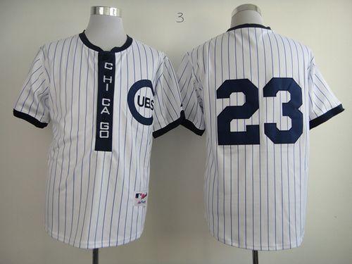 Cubs #23 Ryne Sandberg White 1909 Turn Back The Clock Stitched Jersey