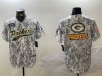 Green Bay Packers Team Big Logo 2024 Arctic Camo Salute To Service Stitched Jersey