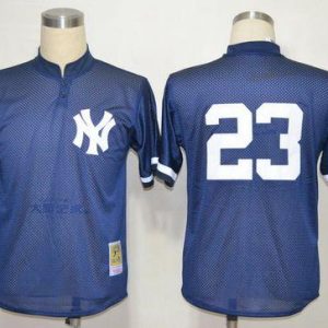 Mitchell And Ness 1995 Yankees #23 Don Mattingly Blue Throwback Stitched Jersey