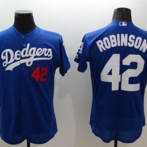 Dodgers #42 Jackie Robinson Blue Flexbase Authentic Collection Stitched Jersey