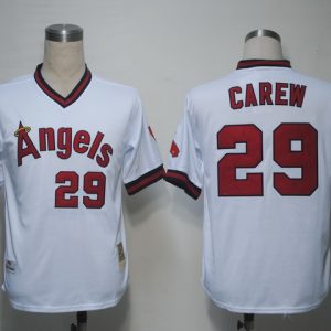 Mitchell And Ness Angels Of Anaheim #29 Rod Carew White Stitched Jersey