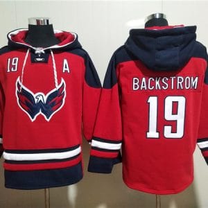Washington Capitals #19 Nicklas Backstrom Red Ageless Must-Have Lace-Up Pullover Hoodie