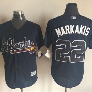 Braves #22 Nick Markakis Blue New Cool Base Stitched Jersey