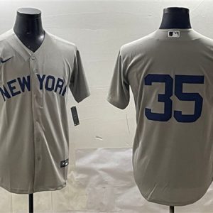 New York Yankees #35 Cody Bellinger Gray Cool Base Stitched Jersey