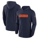 Denver Broncos Navy Sideline Performance Hoodie