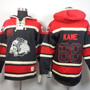 Blackhawks #88 Patrick Kane Black Sawyer Hooded Sweatshirt Stitched Jersey