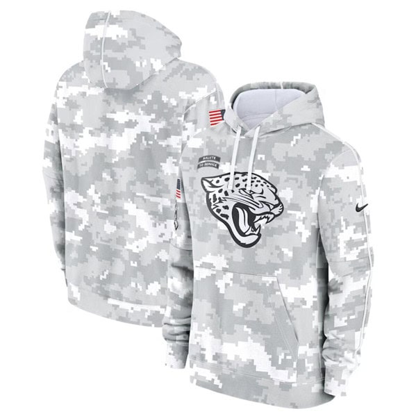 Jacksonville Jaguars 2024 Arctic Camo Salute To Service Club Fleece Pullover Hoodie