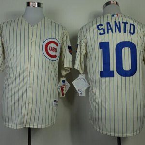 Cubs #10 Ron Santo Cream 1969 Turn Back The Clock Stitched Jersey