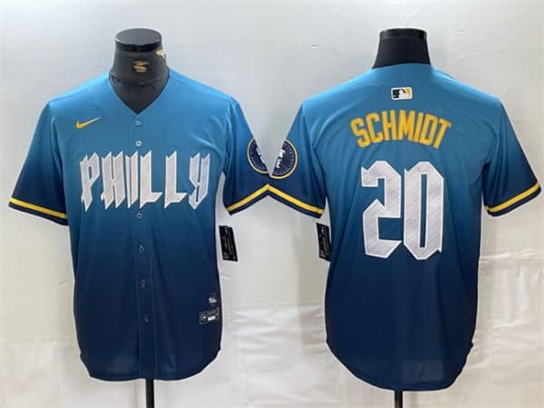 Philadelphia Phillies #20 Mike Schmidt Blue 2024 City Connect Limited Stitched Jersey
