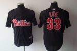 Phillies #33 Cliff Lee Black Stitched Jersey