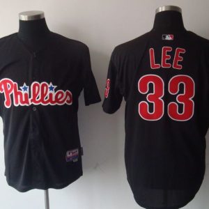 Phillies #33 Cliff Lee Black Stitched Jersey