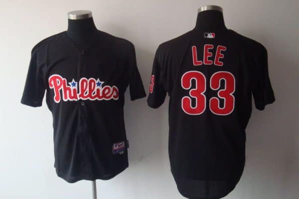 Phillies #33 Cliff Lee Black Stitched Jersey
