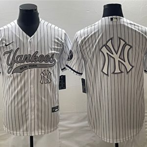 New York Yankees White Team Big Logo Cool Base With Patch Stitched Jersey