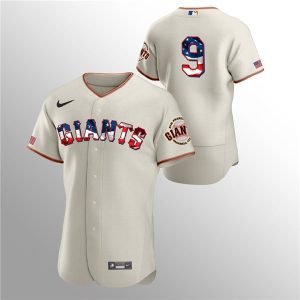 San Francisco Giants Cream #9 Brandon Belt 2020 Stars Stripes Flex Base Stitched Jersey