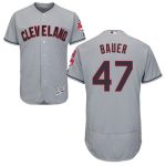 Indians #47 Trevor Bauer Grey Flexbase Authentic Collection Stitched Jersey