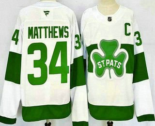 Toronto Maple Leafs #34 Auston Matthews White St Pats Authentic Jersey