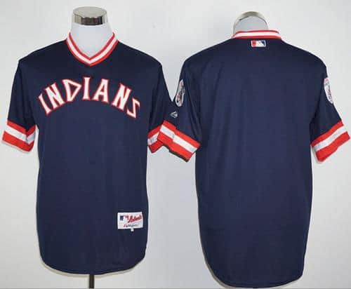 Indians Blank Navy Blue 1976 Turn Back The Clock Stitched Jersey