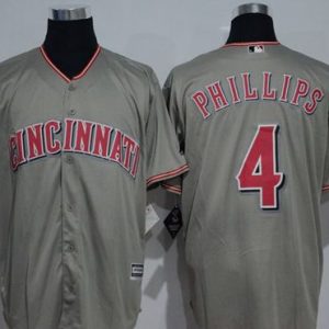 Reds #4 Brandon Phillips Grey New Cool Base Stitched Jersey