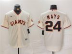 San Francisco Giants #24 Willie Mays Cream Stitched Jersey