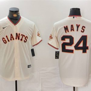 San Francisco Giants #24 Willie Mays Cream Stitched Jersey