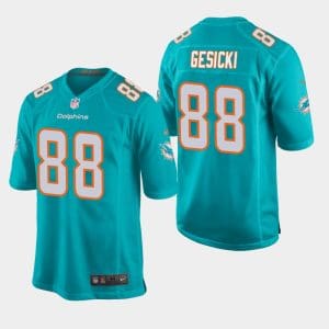 Miami Dolphins #88 Mike Gesicki Aqua Stitched Jersey