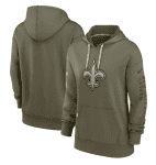 New Orleans Saints 2022 Olive Salute To Service Therma Performance Pullover Hoodie(Run Small)