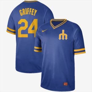Seattle Mariners #24 Ken Griffey Jr. Blue Cooperstown Collection Legend Stitched Jersey