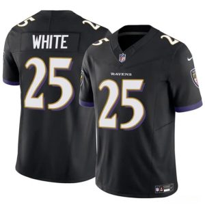 Baltimore Ravens #25 Tre'Davious White Black 2023 F.U.S.E. Vapor Limited Jersey