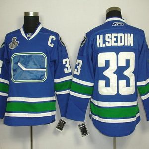 Canucks 2011 Stanley Cup Finals #33 Henrik Sedin Blue Third Stitched Jersey